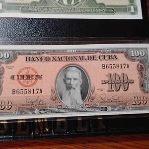 Cuban 100 Pesos Collectible Note in Brown and Black